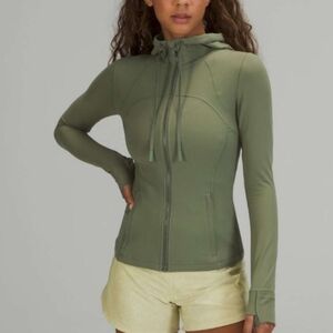 Lululemon Hooded Define Jacket Nulu Green Twill Zip Hoodie Size 12
